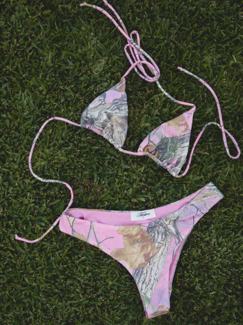 Camo Print Triangle Bikini Set