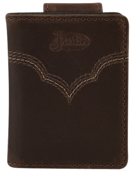 Justin Card Wallet Stitched Yoke