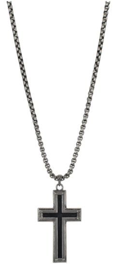 Justin Men's Reversible Cross on 24"Box Chain