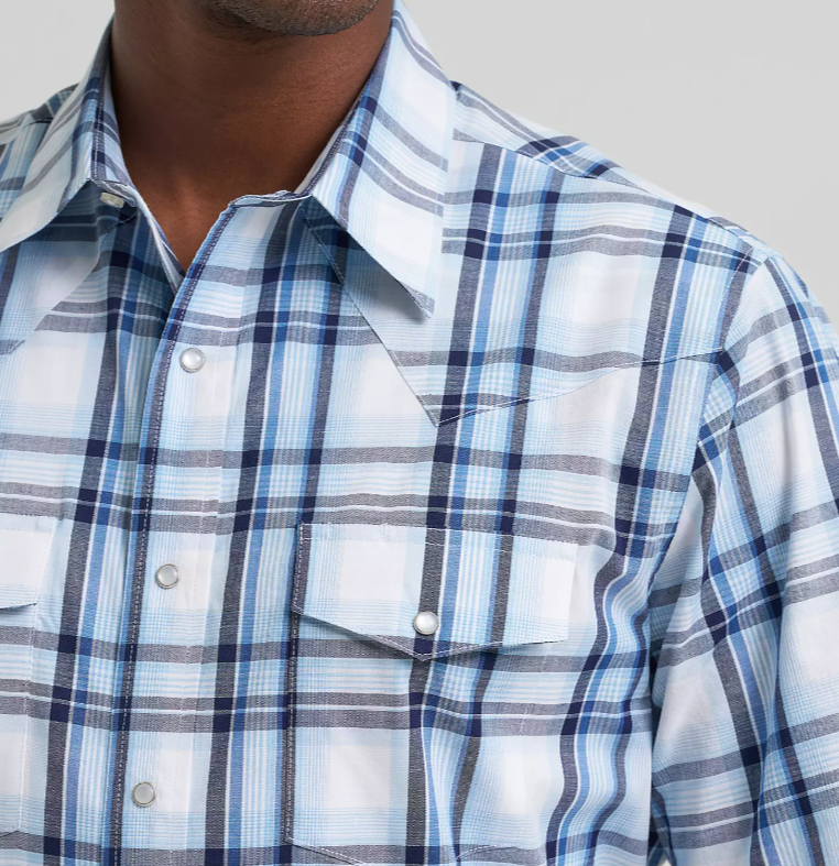 Wrangler Wrinkle Resist Short Sleeve Snap Shirt
