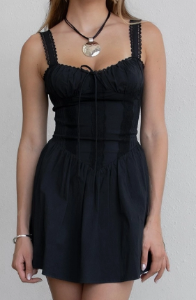 Darcy Body Cinching Stretch Poplin A Line Dainty Mini Dress