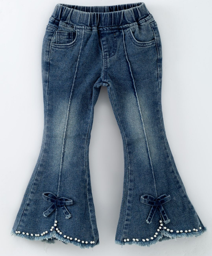 Clover Cottage Girl Jean "Pearl Denim Flares"