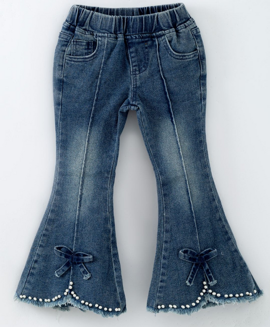 Clover Cottage Girl Jean "Pearl Denim Flares"
