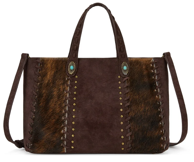 Trinity Ranch Genuine Cowhide Concealed Carry Tote Bag