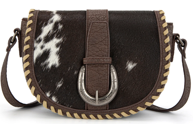 Trinity Ranch Western Hair-On Cowhide Saddle Crossbody
