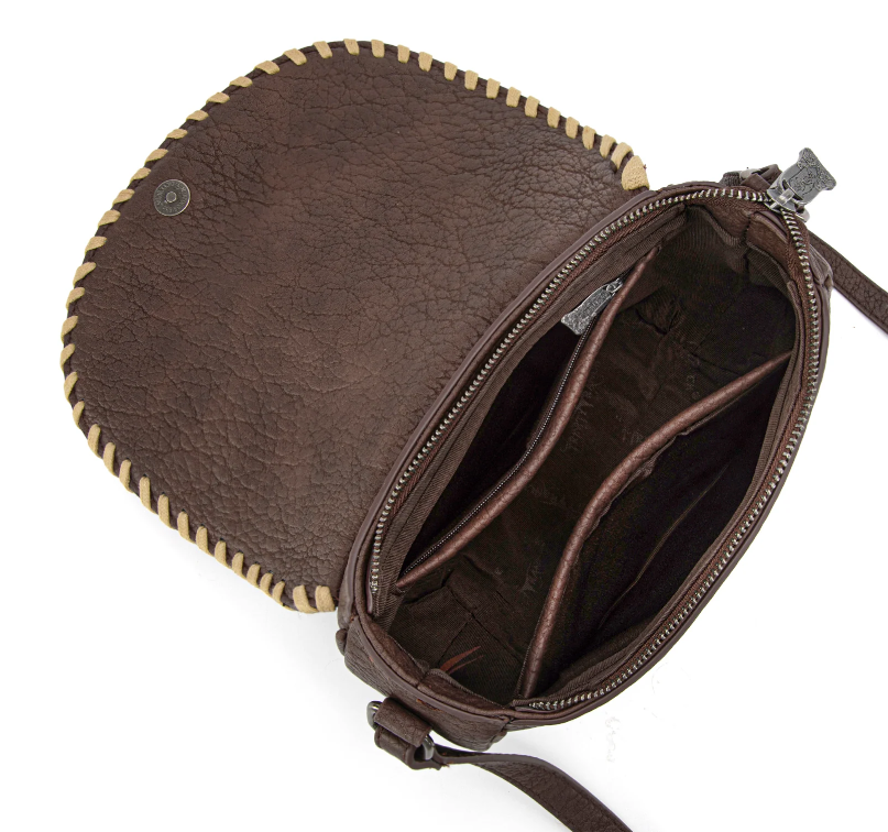 Trinity Ranch Western Hair-On Cowhide Saddle Crossbody